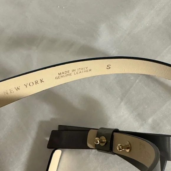 Kate Spade Dark Gray Leather Bow Belt - Picture 4 of 8